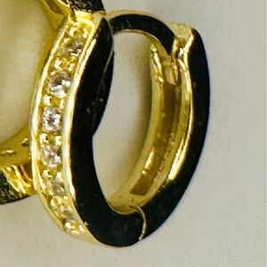 925 Vermeil CZ Huggie Hoops